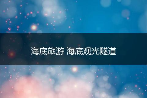 海底旅游 海底观光隧道