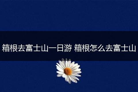 箱根去富士山一日游 箱根怎么去富士山