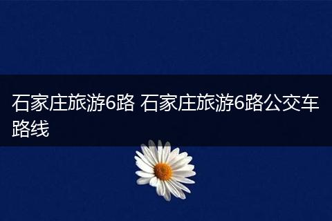 石家庄旅游6路 石家庄旅游6路公交车路线