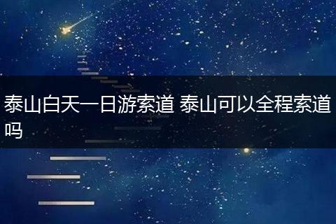 泰山白天一日游索道 泰山可以全程索道吗