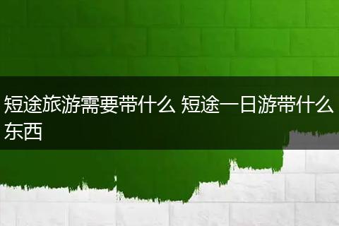 短途旅游需要带什么 短途一日游带什么东西
