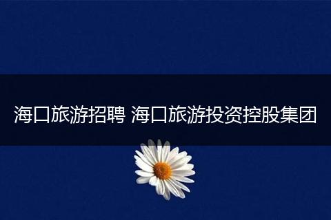 海口旅游招聘 海口旅游投资控股集团