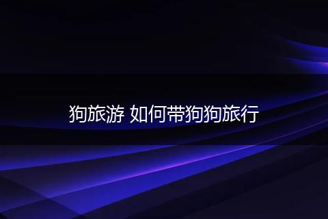 狗旅游 如何带狗狗旅行