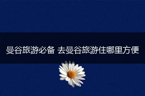 曼谷旅游必备 去曼谷旅游住哪里方便