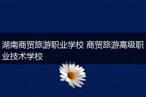 湖南商贸旅游职业学校 商贸旅游高级职业技术学校