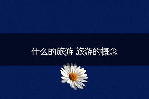 什么的旅游 旅游的概念