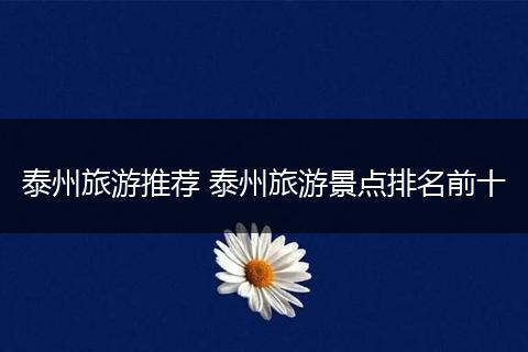 泰州旅游推荐 泰州旅游景点排名前十