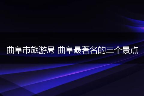 曲阜市旅游局 曲阜最著名的三个景点