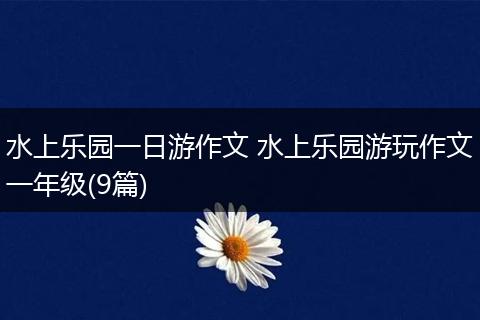 水上乐园一日游作文 水上乐园游玩作文一年级(9篇)