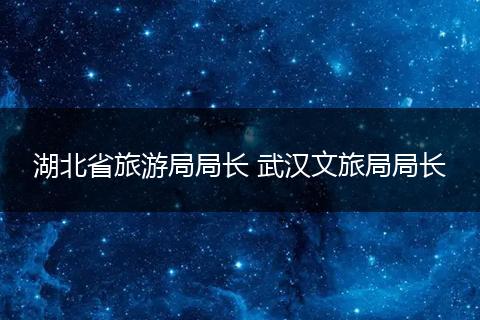 湖北省旅游局局长 武汉文旅局局长