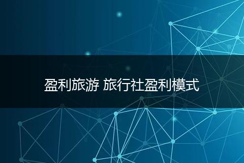 盈利旅游 旅行社盈利模式