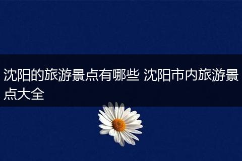沈阳的旅游景点有哪些 沈阳市内旅游景点大全