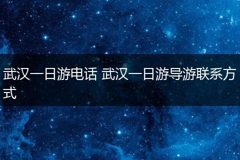 武汉一日游电话 武汉一日游导游联系方式