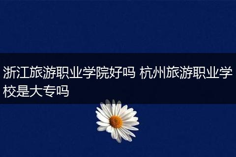 浙江旅游职业学院好吗 杭州旅游职业学校是大专吗