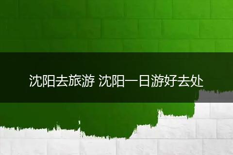 沈阳去旅游 沈阳一日游好去处