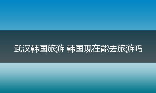 武汉韩国旅游 韩国现在能去旅游吗