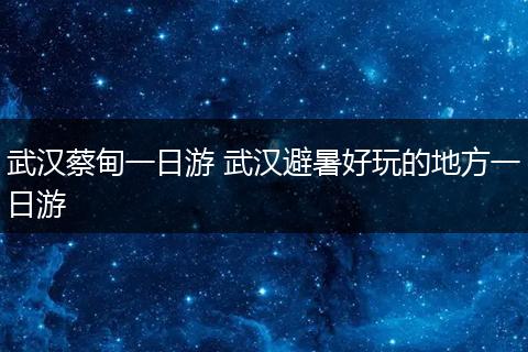 武汉蔡甸一日游 武汉避暑好玩的地方一日游