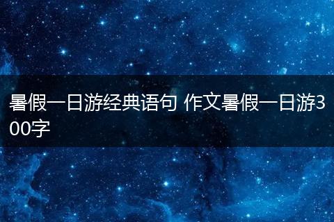 暑假一日游经典语句 作文暑假一日游300字