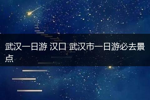 武汉一日游 汉口 武汉市一日游必去景点