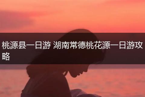 桃源县一日游 湖南常德桃花源一日游攻略
