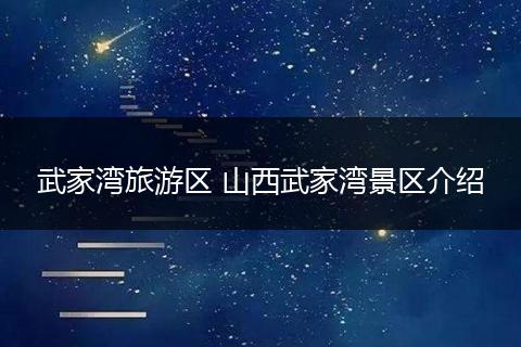 武家湾旅游区 山西武家湾景区介绍