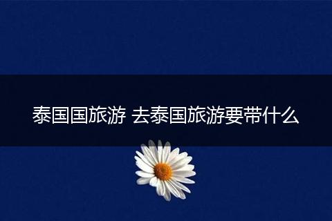 泰国国旅游 去泰国旅游要带什么