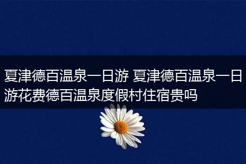 夏津德百温泉一日游 夏津德百温泉一日游花费德百温泉度假村住宿贵吗