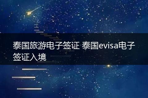 泰国旅游电子签证 泰国evisa电子签证入境
