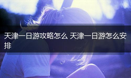 天津一日游攻略怎么 天津一日游怎么安排