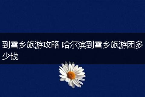 到雪乡旅游攻略 哈尔滨到雪乡旅游团多少钱