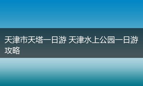 天津市天塔一日游 天津水上公园一日游攻略