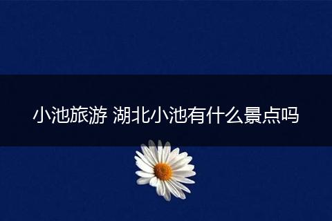 小池旅游 湖北小池有什么景点吗