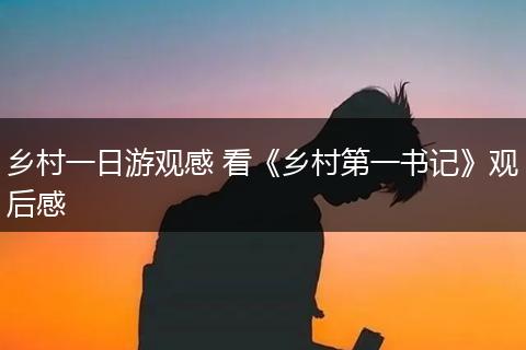乡村一日游观感 看《乡村第一书记》观后感