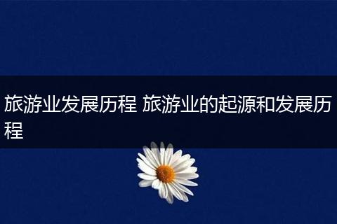 旅游业发展历程 旅游业的起源和发展历程