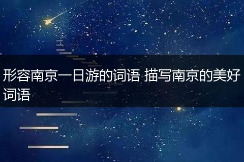 形容南京一日游的词语 描写南京的美好词语