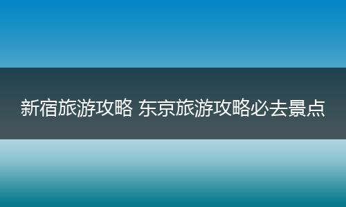 新宿旅游攻略 东京旅游攻略必去景点