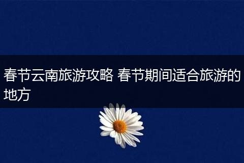 春节云南旅游攻略 春节期间适合旅游的地方