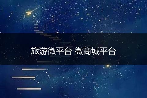 旅游微平台 微商城平台