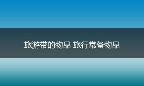 旅游带的物品 旅行常备物品