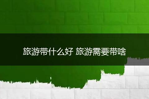 旅游带什么好 旅游需要带啥