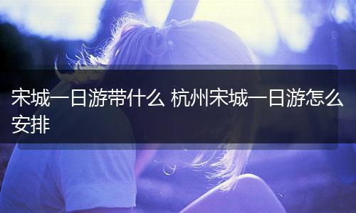 宋城一日游带什么 杭州宋城一日游怎么安排