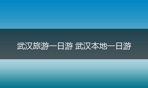 武汉旅游一日游 武汉本地一日游