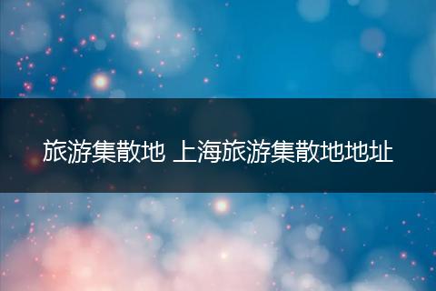 旅游集散地 上海旅游集散地地址