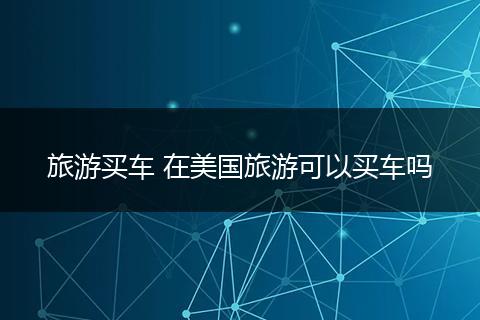 旅游买车 在美国旅游可以买车吗