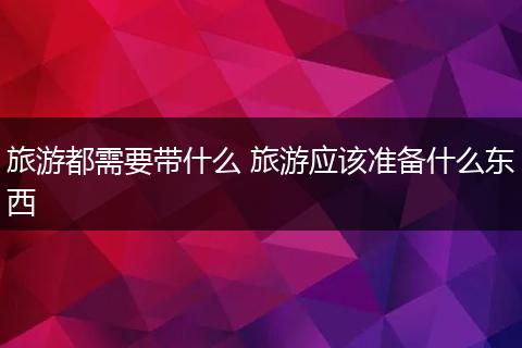 旅游都需要带什么 旅游应该准备什么东西