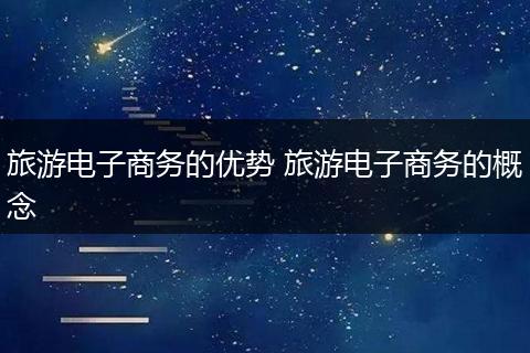 旅游电子商务的优势 旅游电子商务的概念