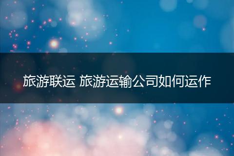 旅游联运 旅游运输公司如何运作