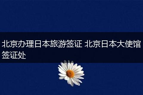 北京办理日本旅游签证 北京日本大使馆签证处