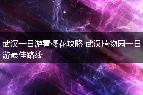 武汉一日游看樱花攻略 武汉植物园一日游最佳路线