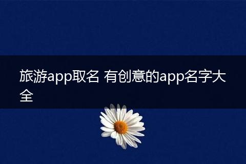 旅游app取名 有创意的app名字大全